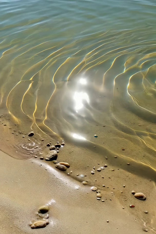 沙滩海水波纹特写 沙滩海水波纹特写