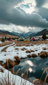 ѩɽ�²�ɫ������Ȼ���