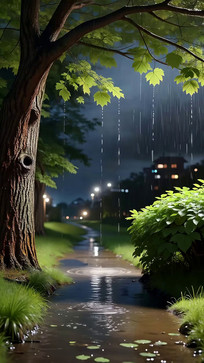 ��ҹ��԰��ľ���ˮС������