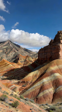 ��Ҵ�߲ʵ�ϼɽ����ɫ