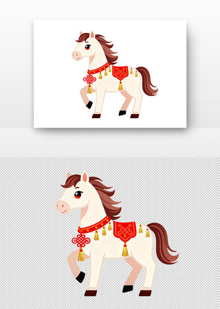 卡通风格的白色小马 卡通风格的白色小马