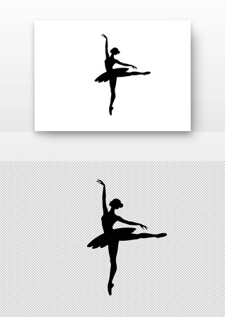 芭蕾舞者剪影单腿站立姿态 芭蕾舞者剪影单腿站立姿态