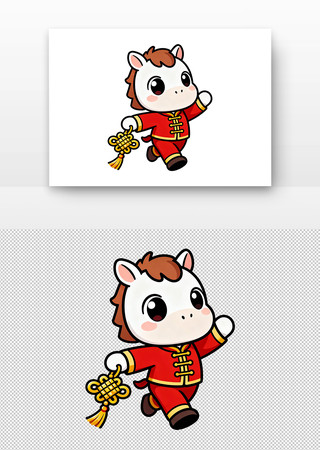 卡通小马手持中国结 卡通小马手持中国结