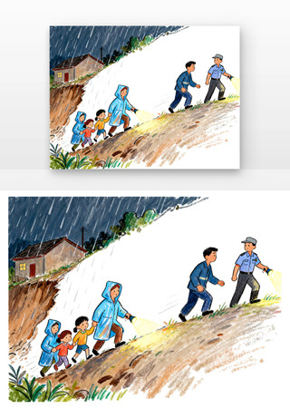 512防灾减灾日卡通集体协作转移 512防灾减灾日卡通集体协作转移