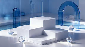 C4DԼ͸Ʒչ̨3Dռ䱳