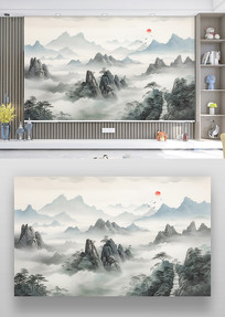 ����ʽˮīɽˮ�����ӱ���ǽ