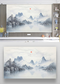 �й����⾳ˮīɽˮ�羰����ǽ����