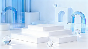 ����C4D��Լ��͸����Ʒչ̨3D�ռ䱳��