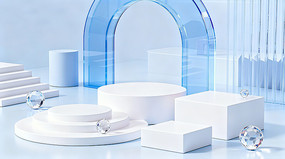 C4DԼ͸Ʒչ̨3Dռ䱳