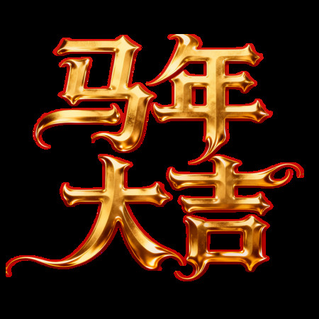 马年大吉金色立体字 马年大吉金色立体字