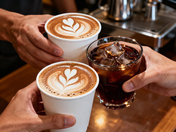 热咖啡与冰可乐的碰杯 热咖啡与冰可乐的碰杯