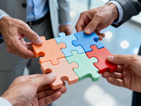 商务团队协作互补主题的画面 商务团队协作互补主题的画面