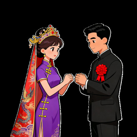 中式婚礼新人甜蜜牵手 中式婚礼新人甜蜜牵手