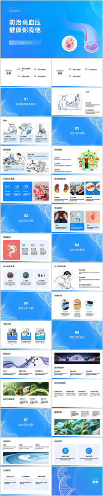 ��ɫ��Լ���θ�Ѫѹ����PPTģ��