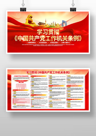 修订后的中国共产党工作机关条例党建展板 修订后的中国共产党工作机关条例党建展板