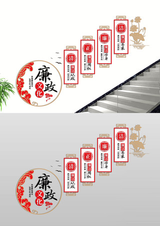 廉政楼梯文化墙宣传展板 廉政楼梯文化墙宣传展板