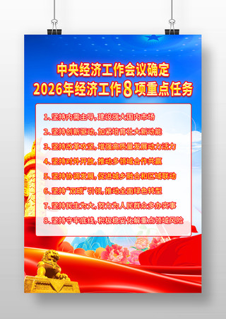 2026年经济工作8项重点任务海报设计 2026年经济工作8项重点任务海报设计