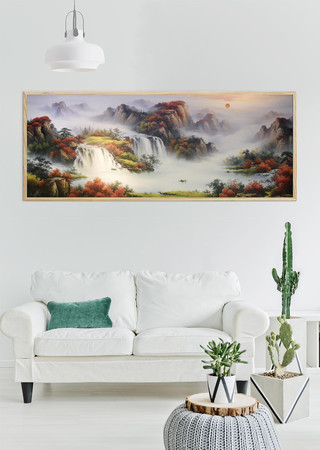 手绘万里长城油画无框画 手绘万里长城油画无框画