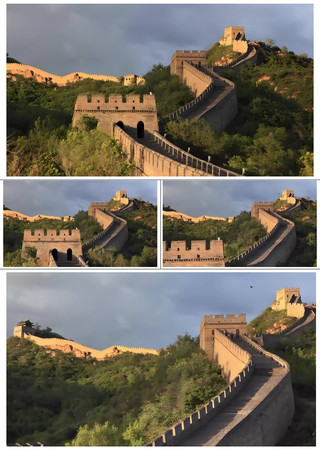 万里长城近景航拍 万里长城近景航拍