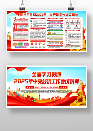学习贯彻2025年中央经济工作会议展板 学习贯彻2025年中央经济工作会议展板