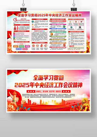 学习解读2025年中央经济会议精神展板 学习解读2025年中央经济会议精神展板