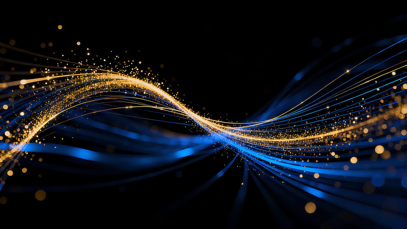 3D渲染深蓝色光效抽象曲线条流动背景素材 3D渲染深蓝色光效抽象曲线条流动背景素材