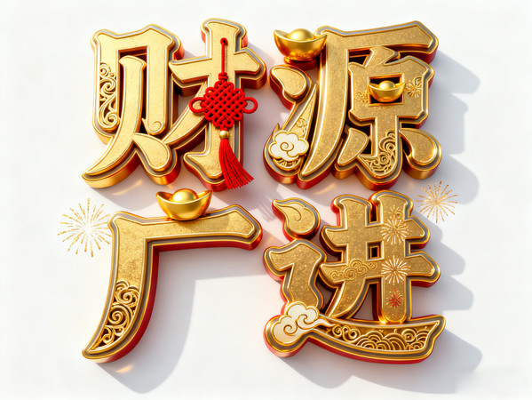 金色艺术字财源广进 金色艺术字财源广进
