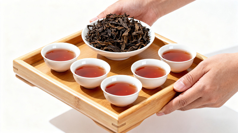 双手端着一托盘红茶 双手端着一托盘红茶