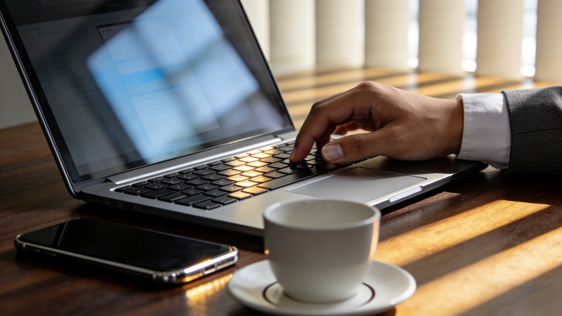 再使用笔记本电脑的商务人士 再使用笔记本电脑的商务人士