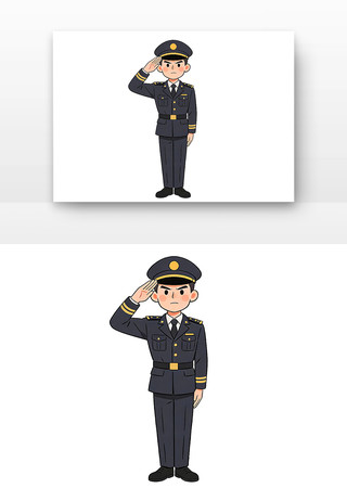 警察敬礼卡通 警察敬礼卡通