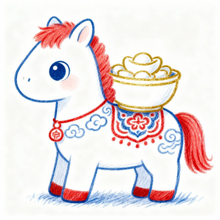 可爱卡通小马简约小马2026马年 可爱卡通小马简约小马2026马年