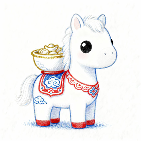 可爱卡通小马简约小马2026马年 可爱卡通小马简约小马2026马年