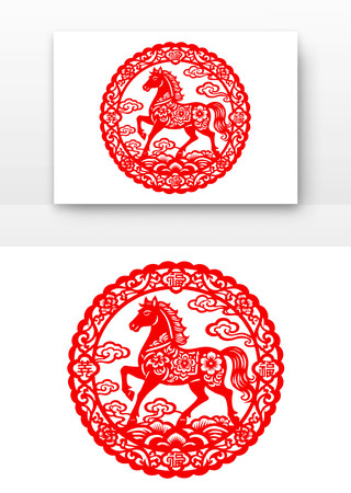 马年剪纸 马年剪纸