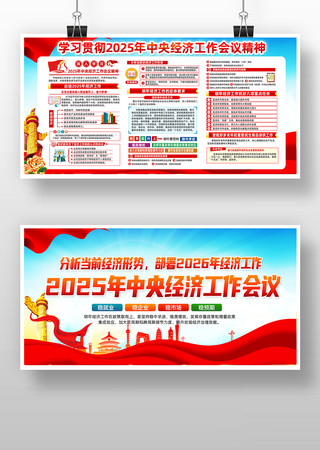 学习2025年中央经济工作会议精神展板 学习2025年中央经济工作会议精神展板