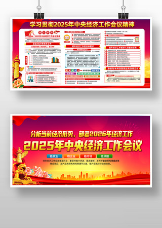 学习贯彻2025年中央经济工作会议展板 学习贯彻2025年中央经济工作会议展板
