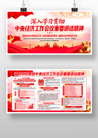 学习贯彻2025年中央经济工作会议展板 学习贯彻2025年中央经济工作会议展板