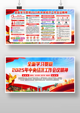 学习贯彻2025年中央经济会议精神展板 学习贯彻2025年中央经济会议精神展板