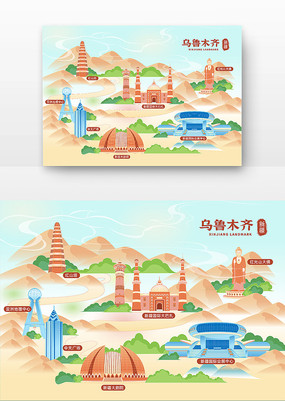 ԭ���½���³ľ����еر��ɫ�羰ʸ���廭