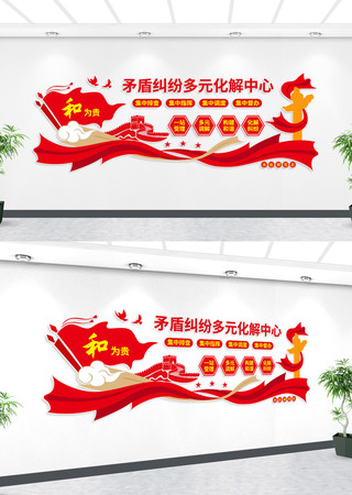 矛盾纠纷多元化解中心调解文化墙 矛盾纠纷多元化解中心调解文化墙