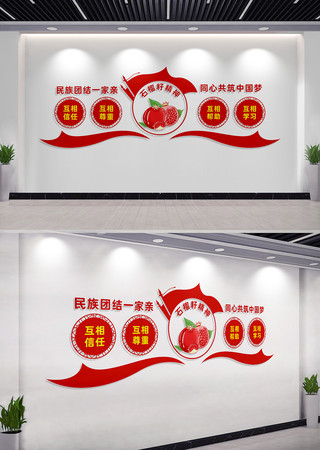 石榴籽精神民族团结文化墙标语 石榴籽精神民族团结文化墙标语
