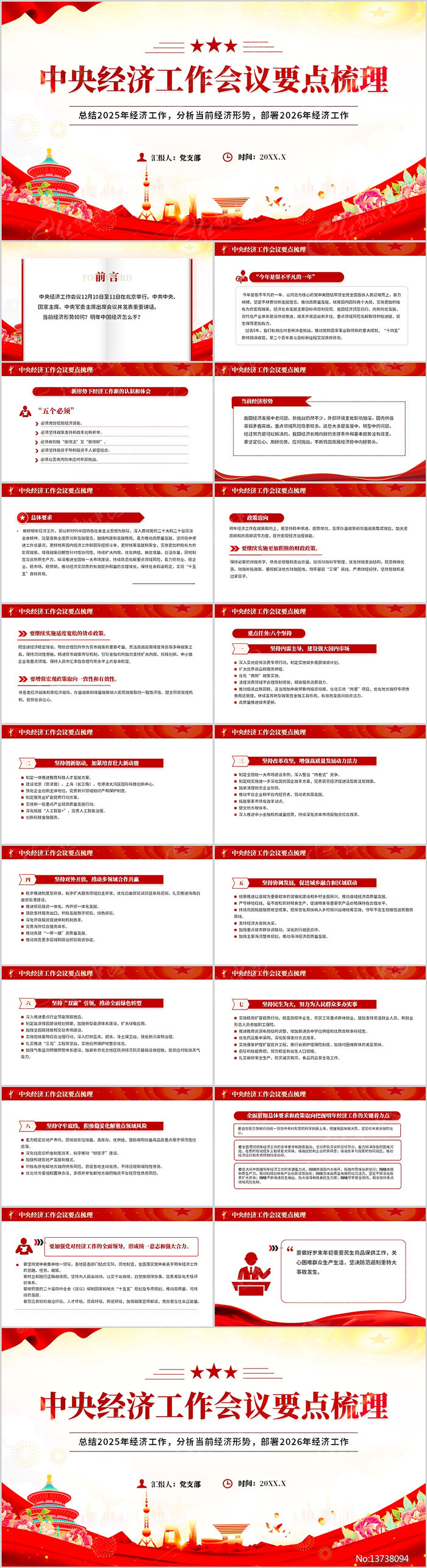 ���뾭�ù�������Ҫ������PPTģ��