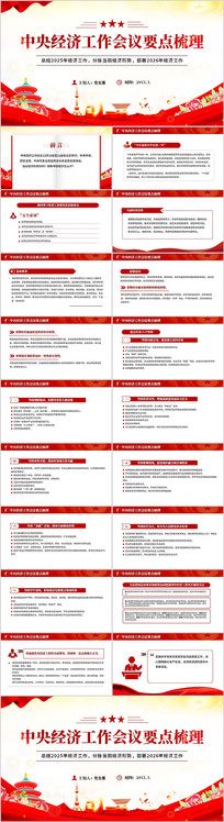 ���뾭�ù�������Ҫ������PPTģ��