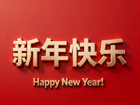 新年快乐金属字 新年快乐金属字