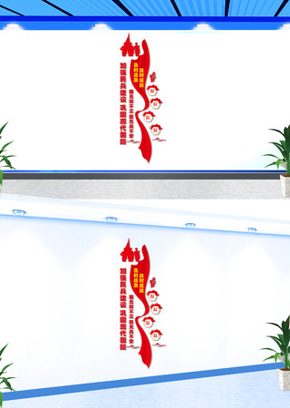 竖版民兵文化墙 竖版民兵文化墙