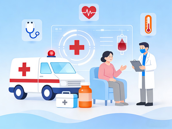 医护急救主题的卡通插画 医护急救主题的卡通插画