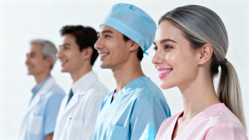 医护团队展示微笑服务面貌 医护团队展示微笑服务面貌