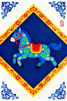 ��ͳ�����ɫС������װ��ͼ�������廭Ԫ��