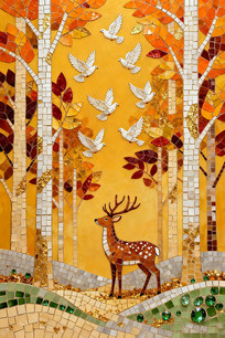 �����˷����ɭ��С¹��¹�׸�廭װ�λ�