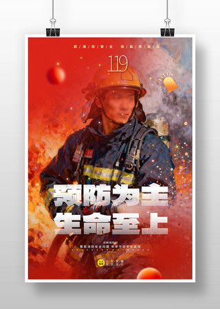 119消防安全宣传海报 119消防安全宣传海报