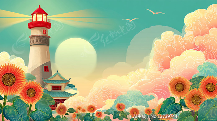 �ֻ��ƽ���տ����������Ƶĵ����羰�廭